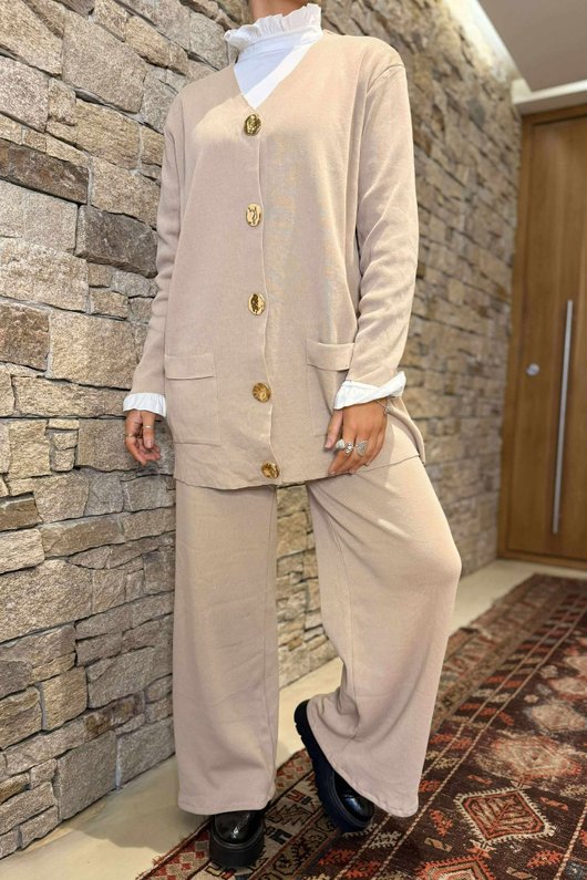 Mayfair Luxury Knit Co Ord Set Stone /25 =